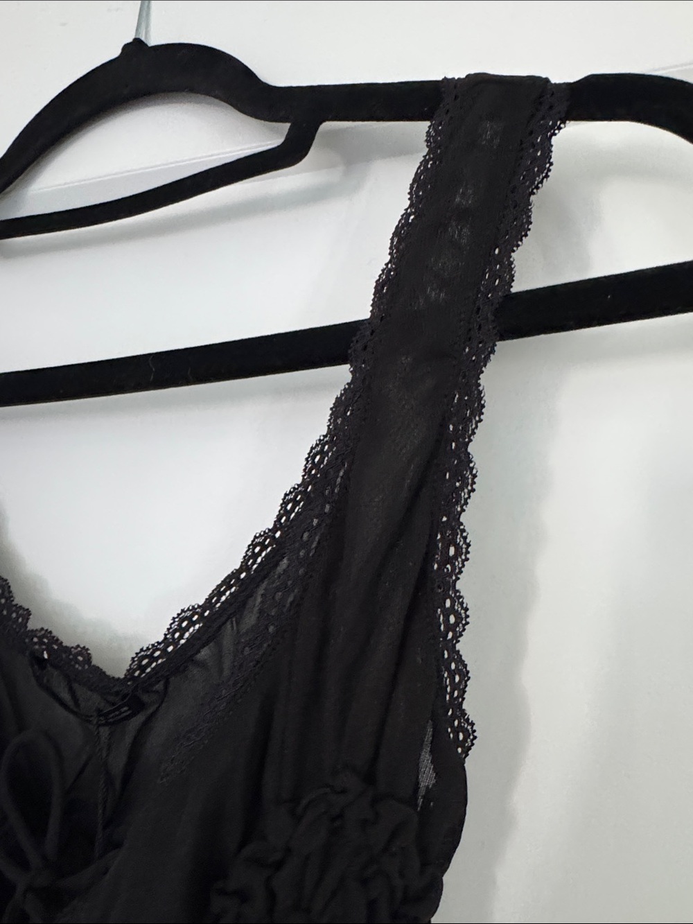 Zara Black Lace-Up Sheer Ruched Tank - Picture 9 of 16